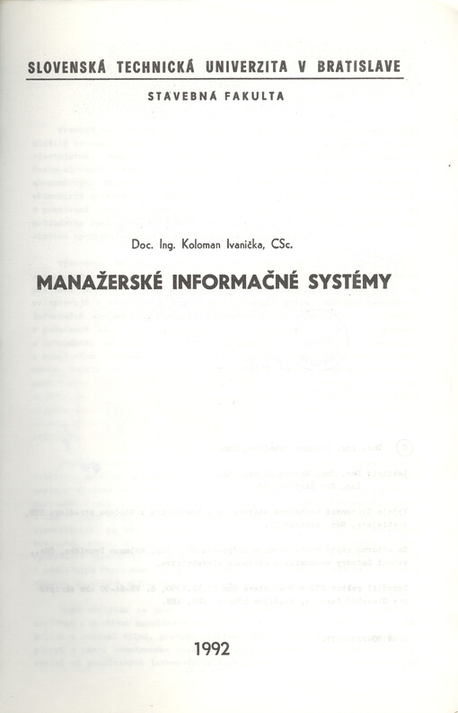 Manažerské informační systémy