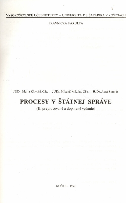 Procesy v štátnej správe