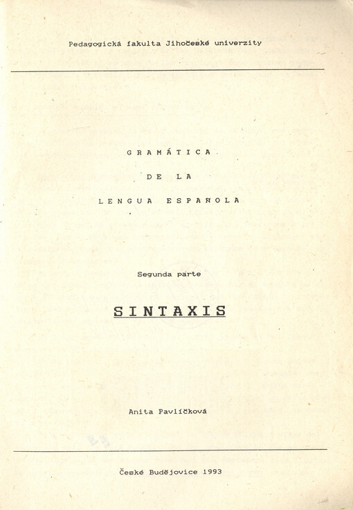 Gramática de la lengua española.Segunda parte,Sintaxis
