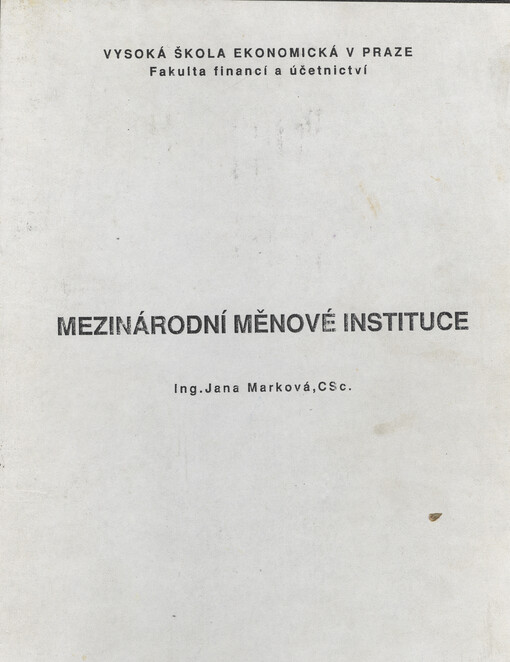 Mezinárodní měnové instituce