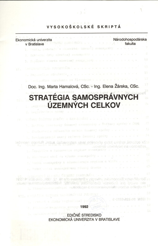 Stratégia samosprávnych územnych celkov