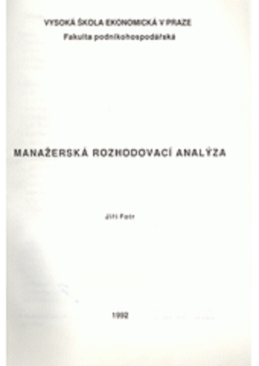 Manažerská rozhodovací analýza
