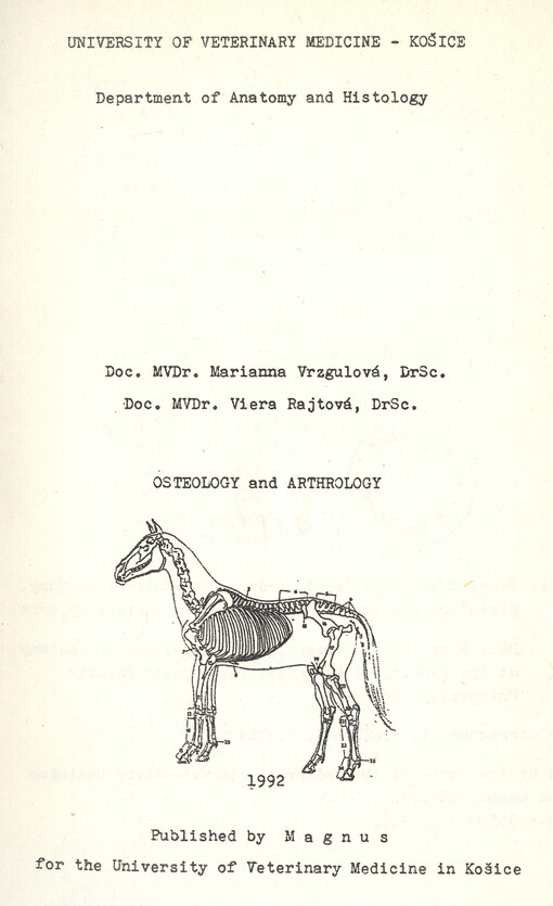 Osteology and arthrology