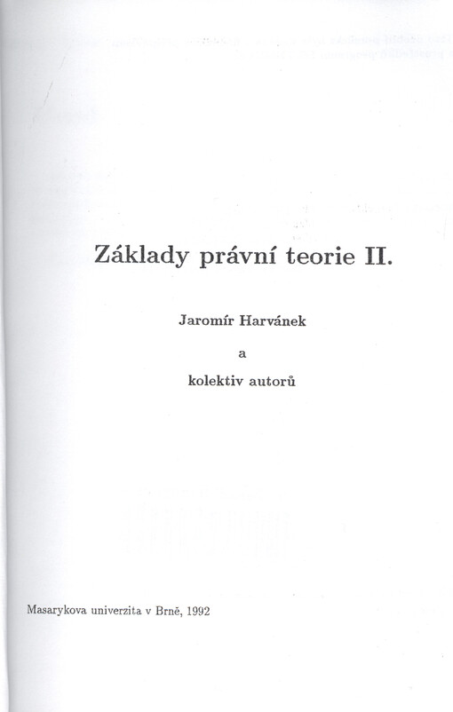 Základy právní teorie II.