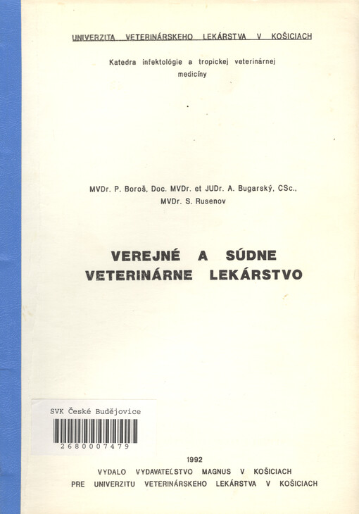 Verejné a súdne veterinárne lekárstvo