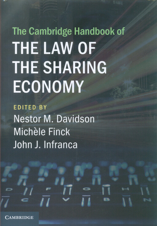 The Cambridge handbook of the law of the sharing economy