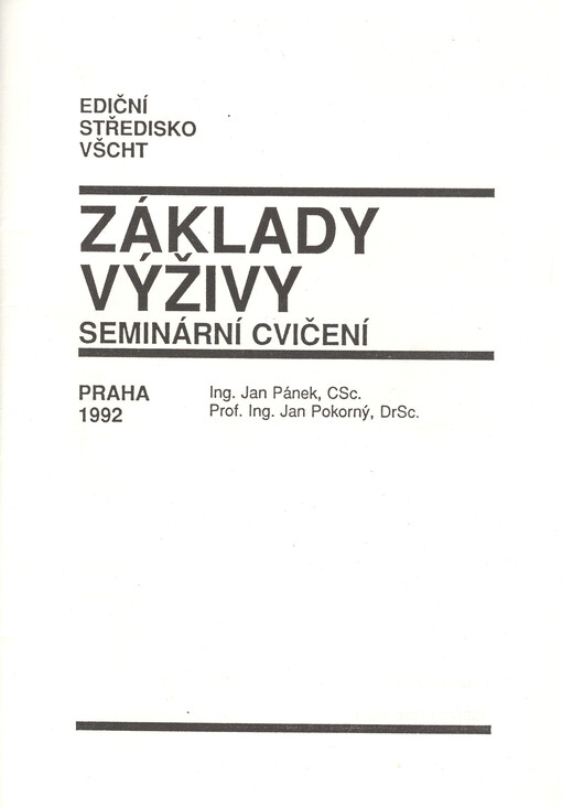 Základy výživy : seminární cvičení