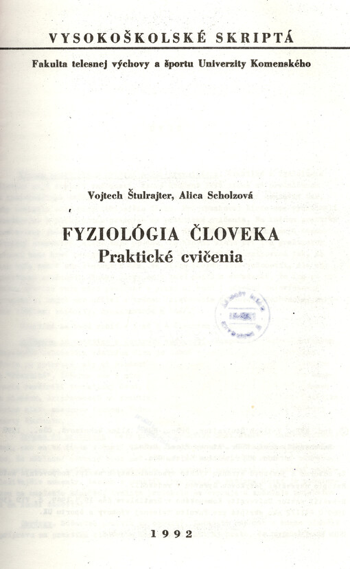 Fyziológia človeka : praktické cvičenia