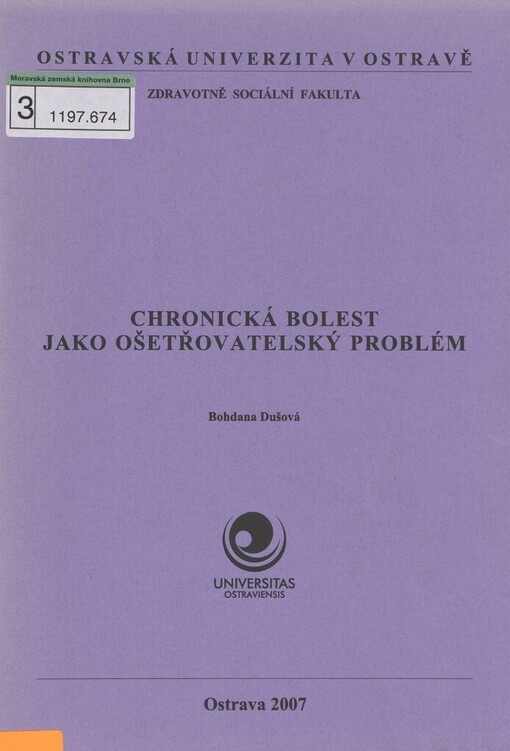 Chronická bolest jako ošetřovatelský problém