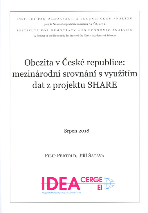 Obezita v České republice : mezinárodní srovnání s využitím dat z projektu SHARE
