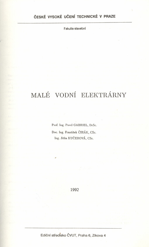 Malé vodní elektrárny