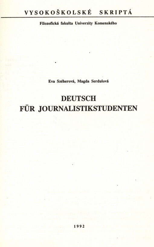 Deutsch für Journalistikstudenten