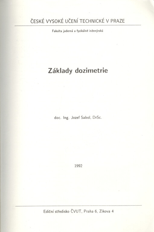 Základy dozimetrie