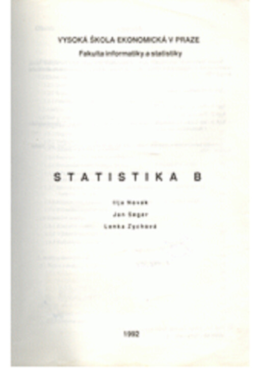 Statistika B