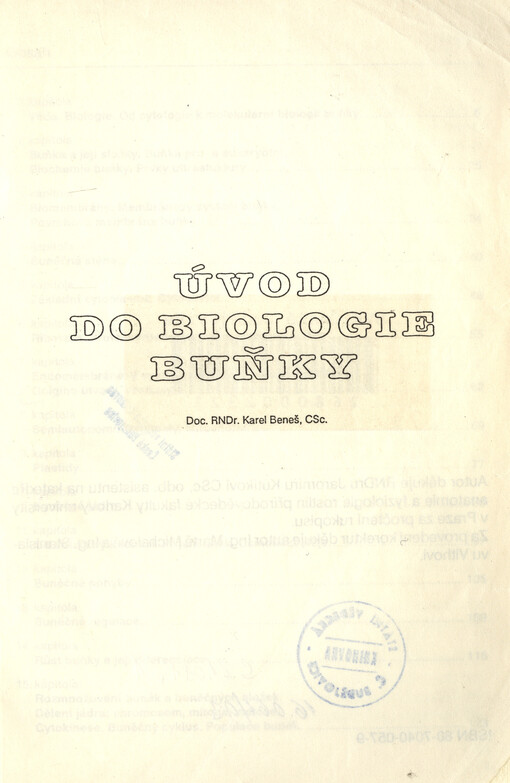Úvod do biologie buňky