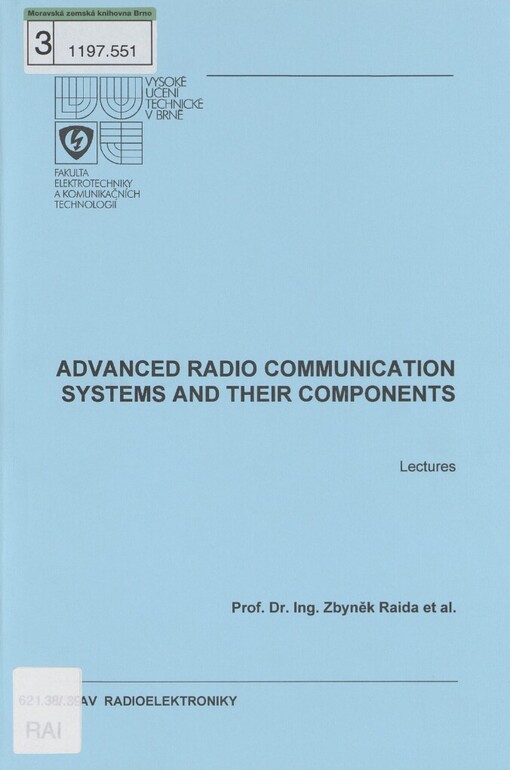 Advanced radio communication systems and their components: lectures