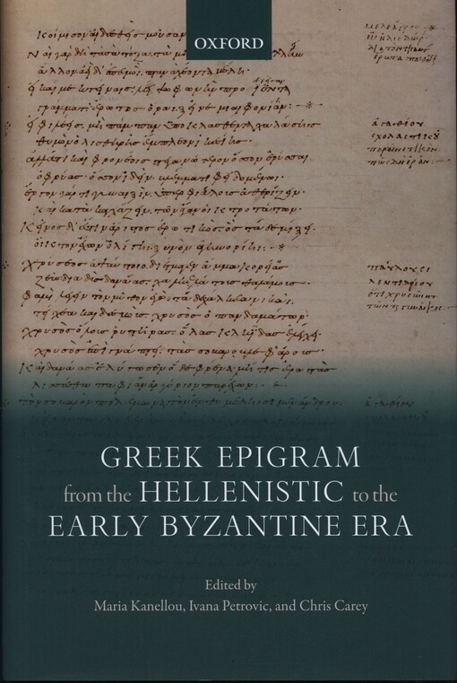 Greek epigram from the Hellenistic to the early Byzantine era