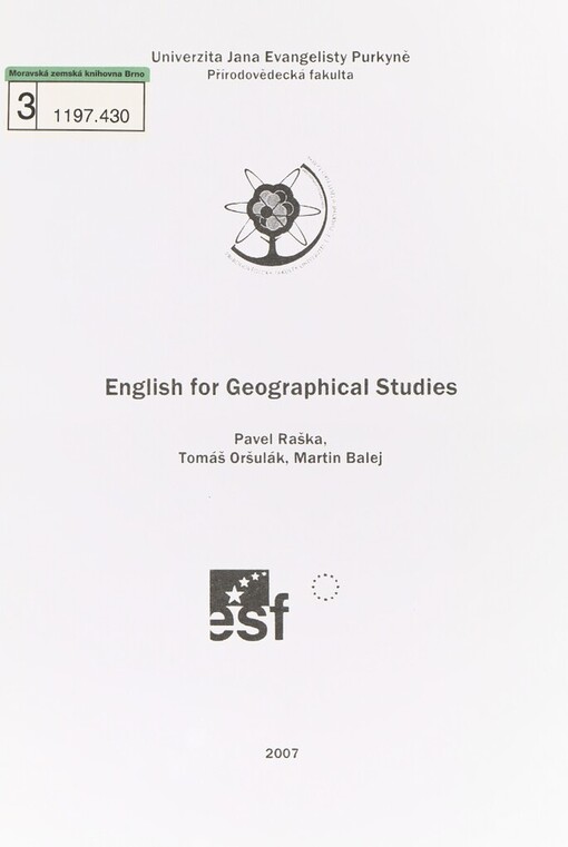 English for geographical studies