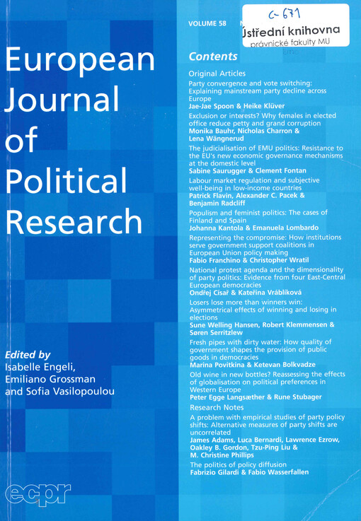European journal of political research : official journal of the European consortium for political research