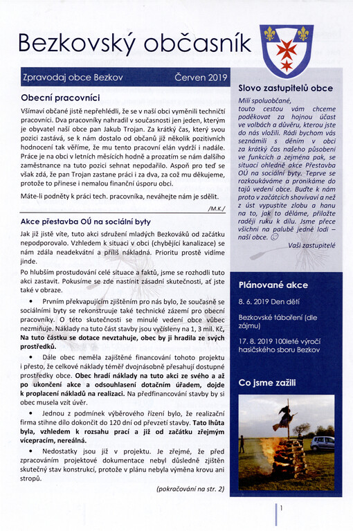 Bezkovský občasník : zpravodaj obce Bezkov
