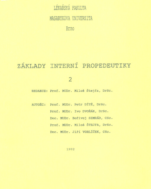 Základy interní propedeutiky