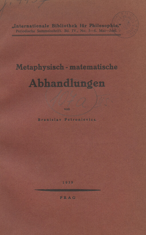 Metaphysisch-matematische Abhandlungen