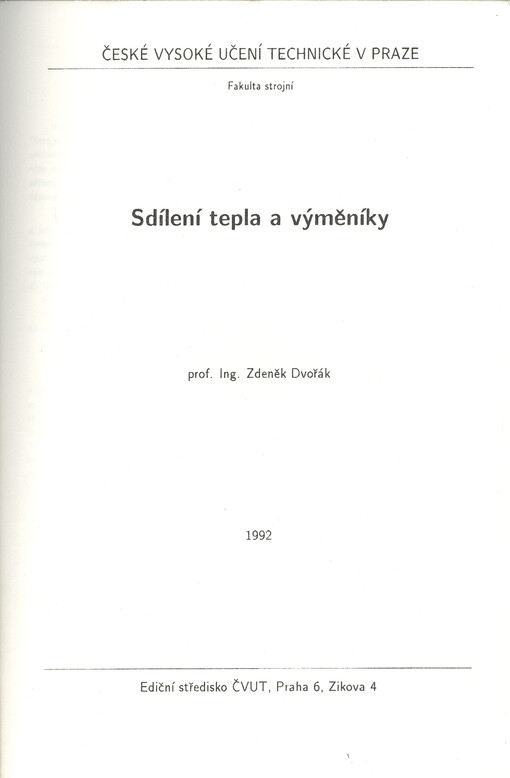 Sdílení tepla a výměníky