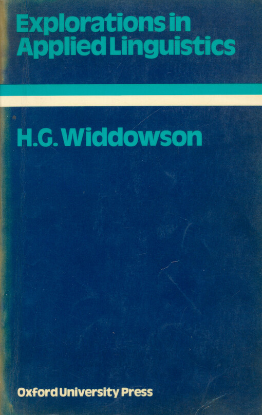 Explorations in applied linguistics