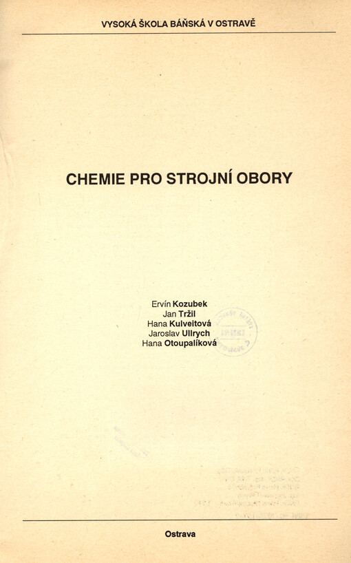 Chemie pro strojní obory