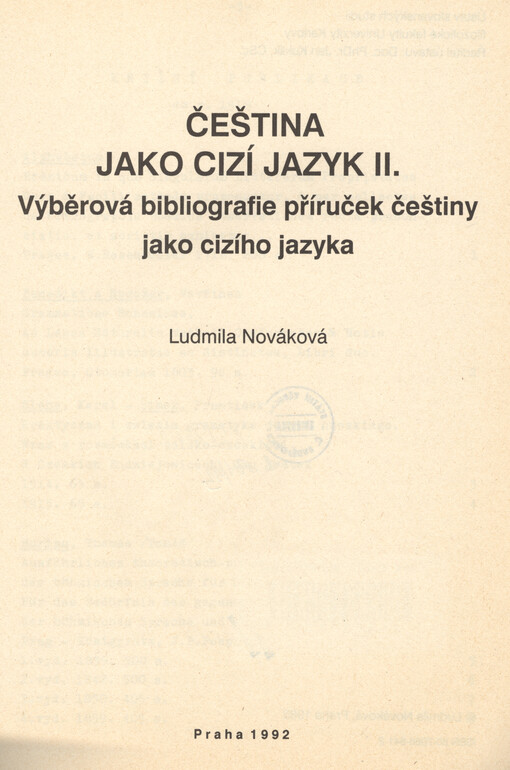 Čeština jako cizí jazyk II