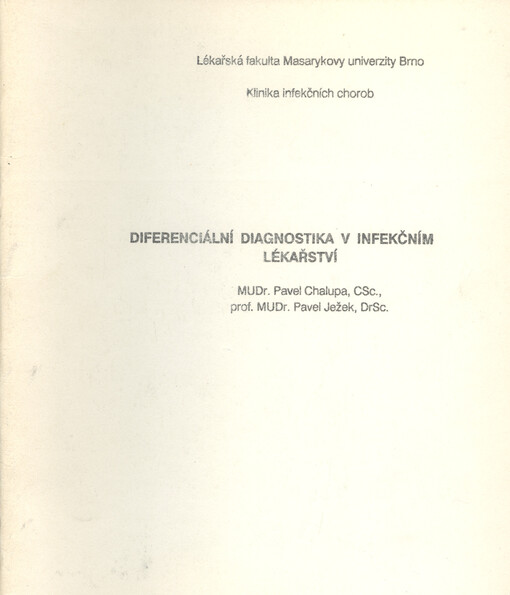 Diferenciální diagnostika v infekčním lékařství