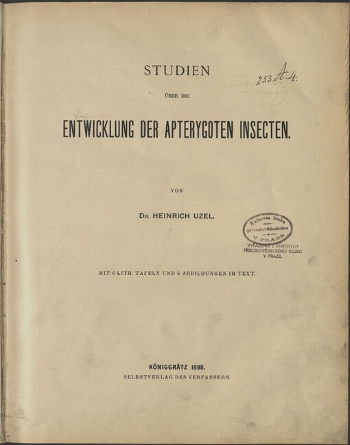 Studien über die Entwicklung der apterygoten Insecten