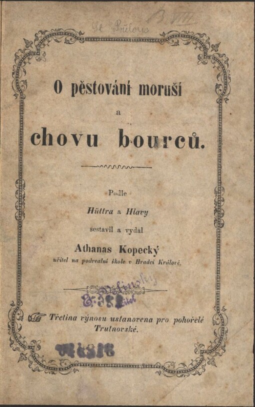 O pěstování moruší a chovu bourců