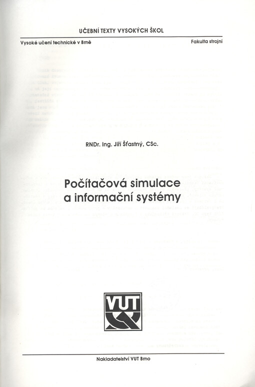 Počítačová simulace a informační systémy