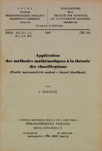 Application des méthodes mathématiques à la théorie des classifications