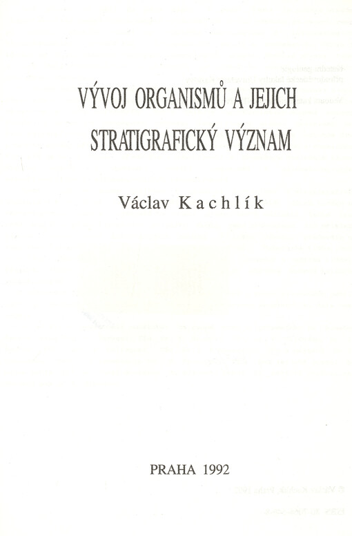 Vývoj organismů a jejich stratigrafický význam
