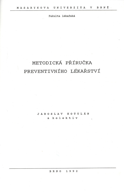 Metodická příručka preventivního lékařství