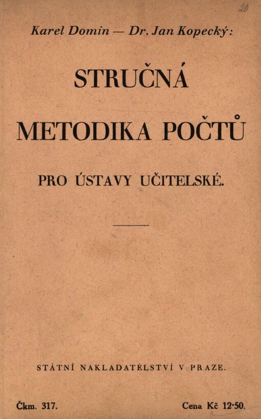 Stručná metodika počtů pro ústavy učitelské