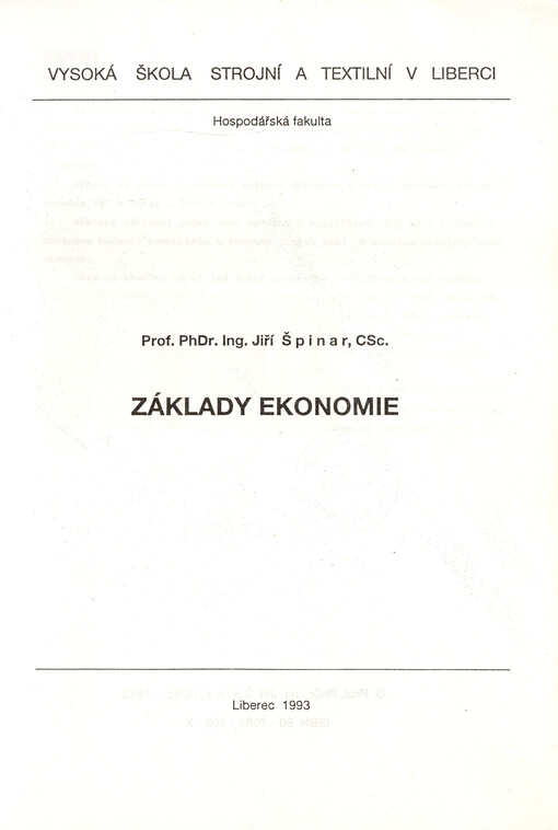 Základy ekonomie