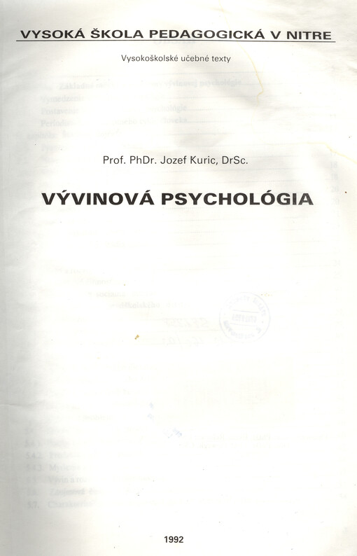Vývinová psychológia