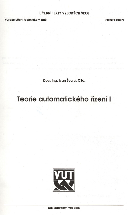 Teorie automatického řízení I