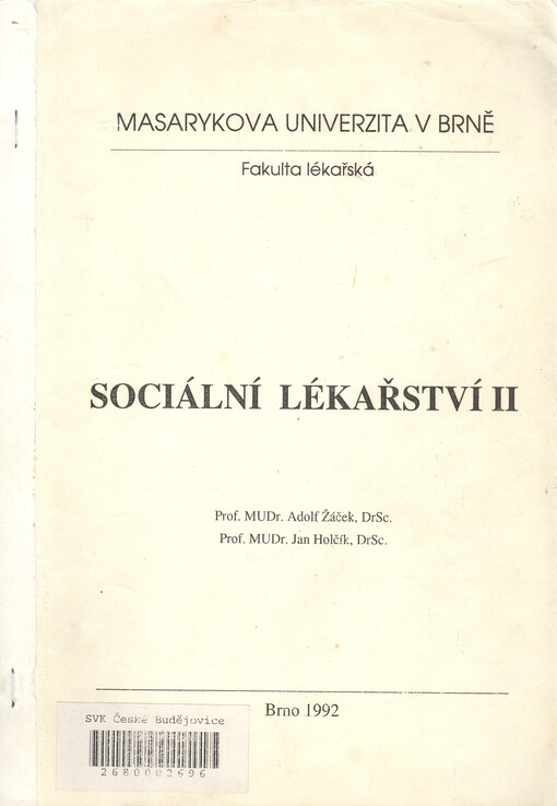 Sociální lékařství II
