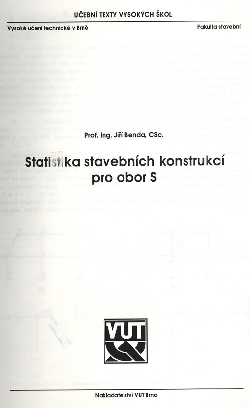 Statika stabebních konstrukcí pro obor S
