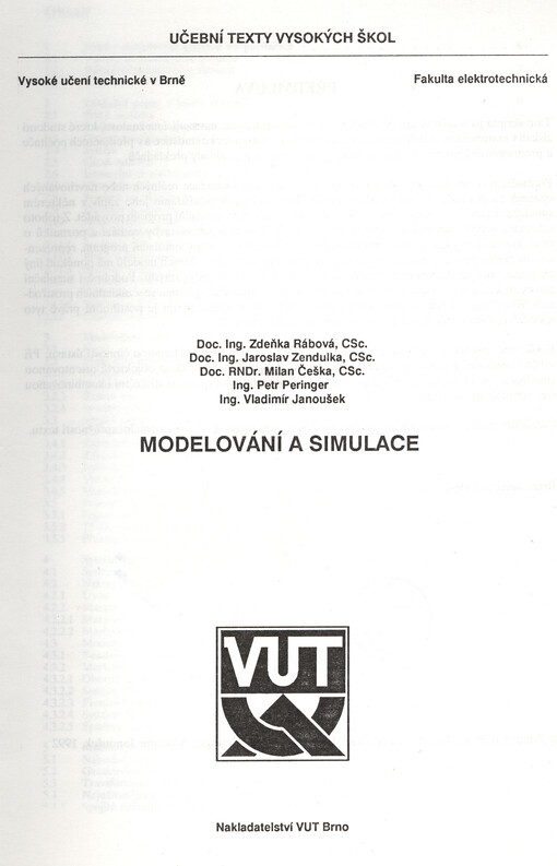 Modelování a simulace