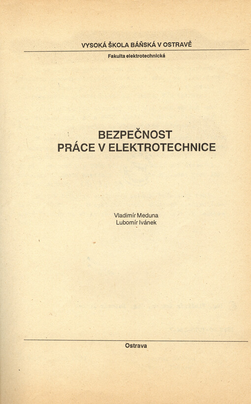 Bezpečnost práce v elektrotechnice