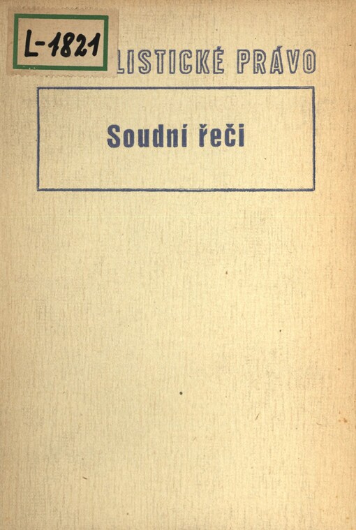 Soudní řeči :1924-38