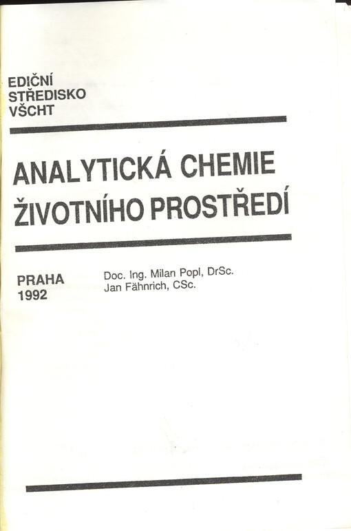 Analytická chemie životního prostředí