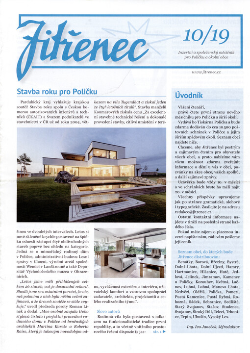 Jitřenec : inzertní a společenský měsíčník pro Poličku a okolní obce