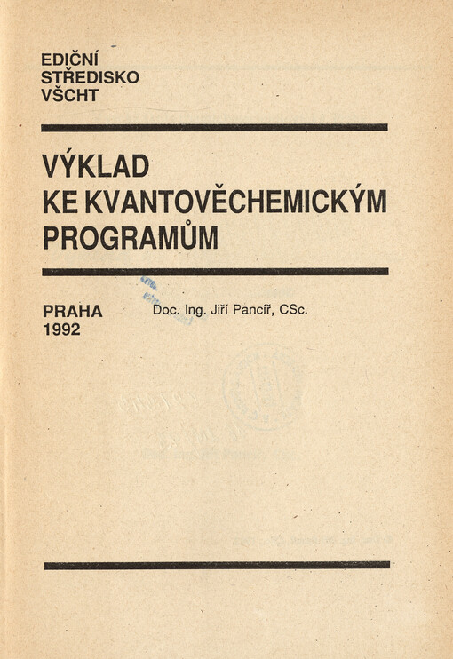 Výklad ke kvantověchemickým programům