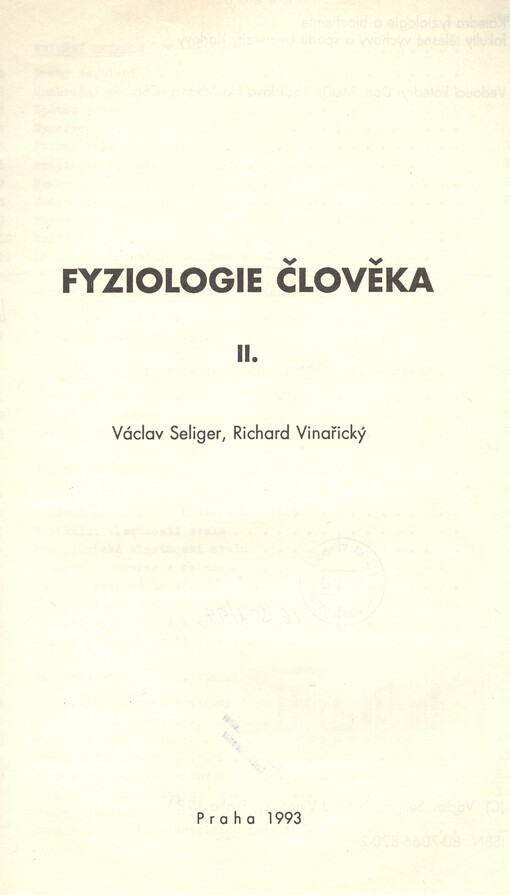 Fyziologie člověka II
